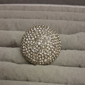 Elegant Silver Crystal Brooch